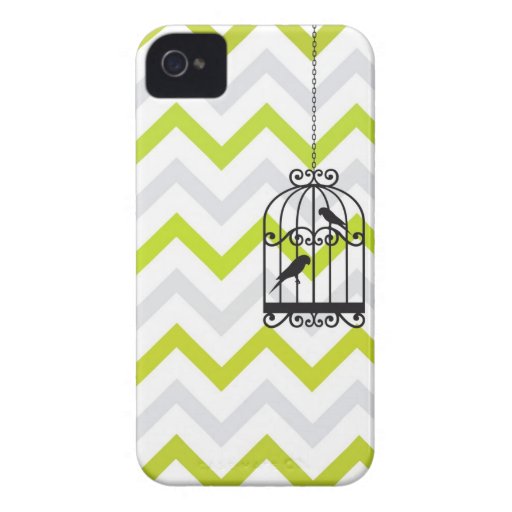 Birdcage Chevron ZigZag Vintage Green iPhone 4 iPhone 4 Case