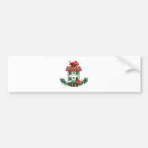 Birdhouse at Christmas Bumper Sticker