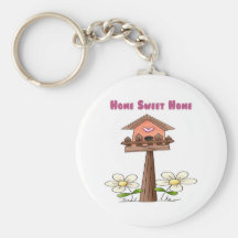 Birdhouse Home Sweet Home Keychains