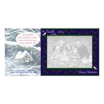 birdhouse in the snow, doves & holly, blue, cuckoo photo cards