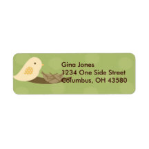 Birdie Baby Shower Return Address Labels