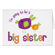 birdie big sister to be greeting card