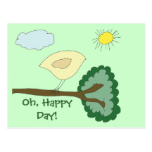 Birdie "Oh, Happy Day!" Postcard