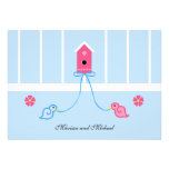 Birdies Couple Wedding Shower Invitation on Blue