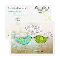 Birdies Shower Invitation Postcards