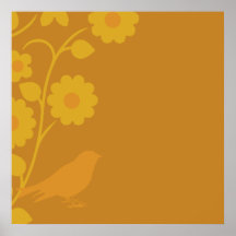 birds and flowers print