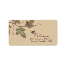 Birds and Leaves Fall Wedding Address Labels