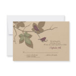 Birds and Leaves Fall Wedding Reply Card