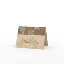 Birds and Leaves Fall Wedding Thank You Card