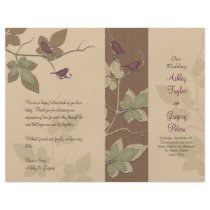 Birds and Vines Fall Wedding Program