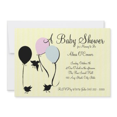 Birds Balloons and Baby Personalized Announcement by sheezl80