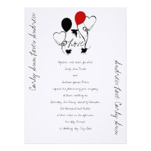 Birds, Balloons and Hearts Wedding Invitations