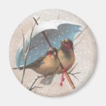 Birds Beneath Blue Umbrella Fridge Magnet