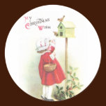 Birds, Birdhouse, Holly and Girl Vintage Christmas stickers