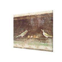 Birds eating nuts gallery wrapped canvas