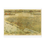 Bird's Eye View Map of Galveston Texas in 1885 Post Cards