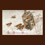 Birds Find Shelter in Lantern Vintage Christmas posters