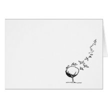 Birds flocking to a tree card