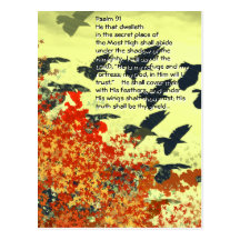 Birds He shall cover thee with His feathers, Post Card