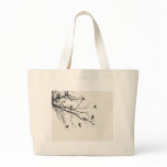 Birds in Black and White Canvas Bag