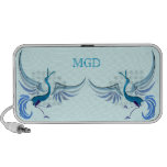 Birds in flight monogram shades of blue speaker