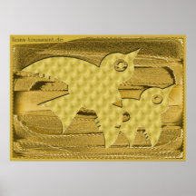 birds in gold posterdrucke