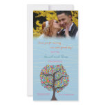 Birds in Tree Blue Thank You Wedding Photo Card