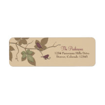 Birds Leaves Fall Wedding Return Address Labels