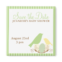 Birds Nest Baby Shower Save the Date magnets