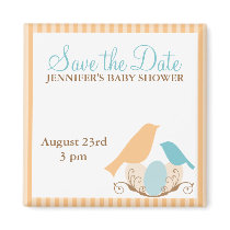 Birds Nest Baby Shower Save the Date magnets