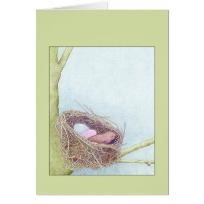Bird's Nest Green Card by floatinglemons