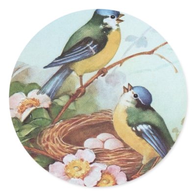 Birds on a Nest - Sticker by dchaddad