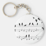 Birds on a Score keychain