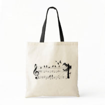 Birds on a Score tote bag