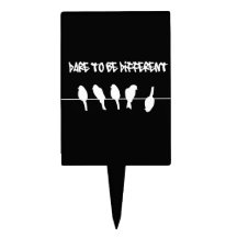 Birds on a wire – dare to be different (black) cake topper