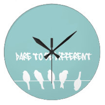 Birds on a wire – dare to be different (black) wall clock