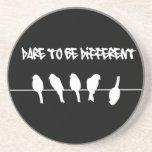 Birds on a wire – dare to be different (black) coasters