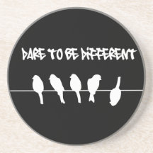 Birds on a wire – dare to be different (black) coasters