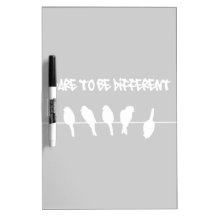 Birds on a wire – dare to be different (black) dry erase whiteboard