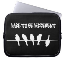 Birds on a wire – dare to be different (black) laptop sleeves