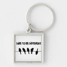 Birds on a wire – dare to be different keychain