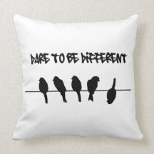 Birds on a wire – dare to be different throw pillow