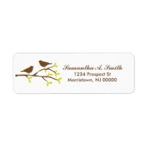 Birds on Branch Return Address Labels