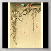 Birds on Cherry Tree by Seitei Watanabe 1851- 1918 Print