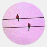 Birds "online" round stickers
