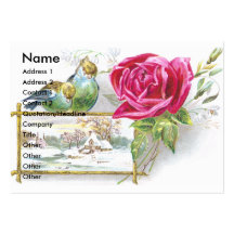 Birds, Rose & Vignette Victorian Trade Card Business Card