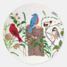 Birds Round Sticker