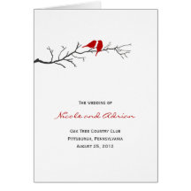 Birds Silhouettes Wedding Program Card
