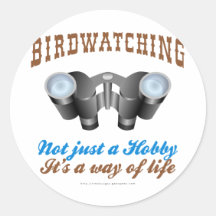Birdwatching Round Stickers