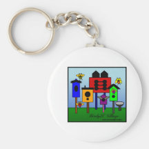Birdy27 Village--Luxury Condos For Birds Keychain